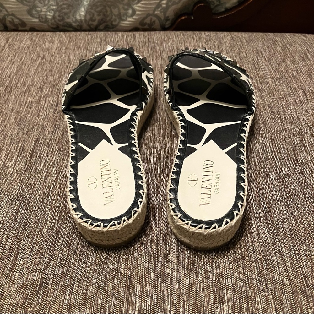 VALENTINO GARAVANI Rockstud Slides 1966 Giraffe ESPADRILLE - Sz 9 (EU 39) Italy - Picture 9 of 16